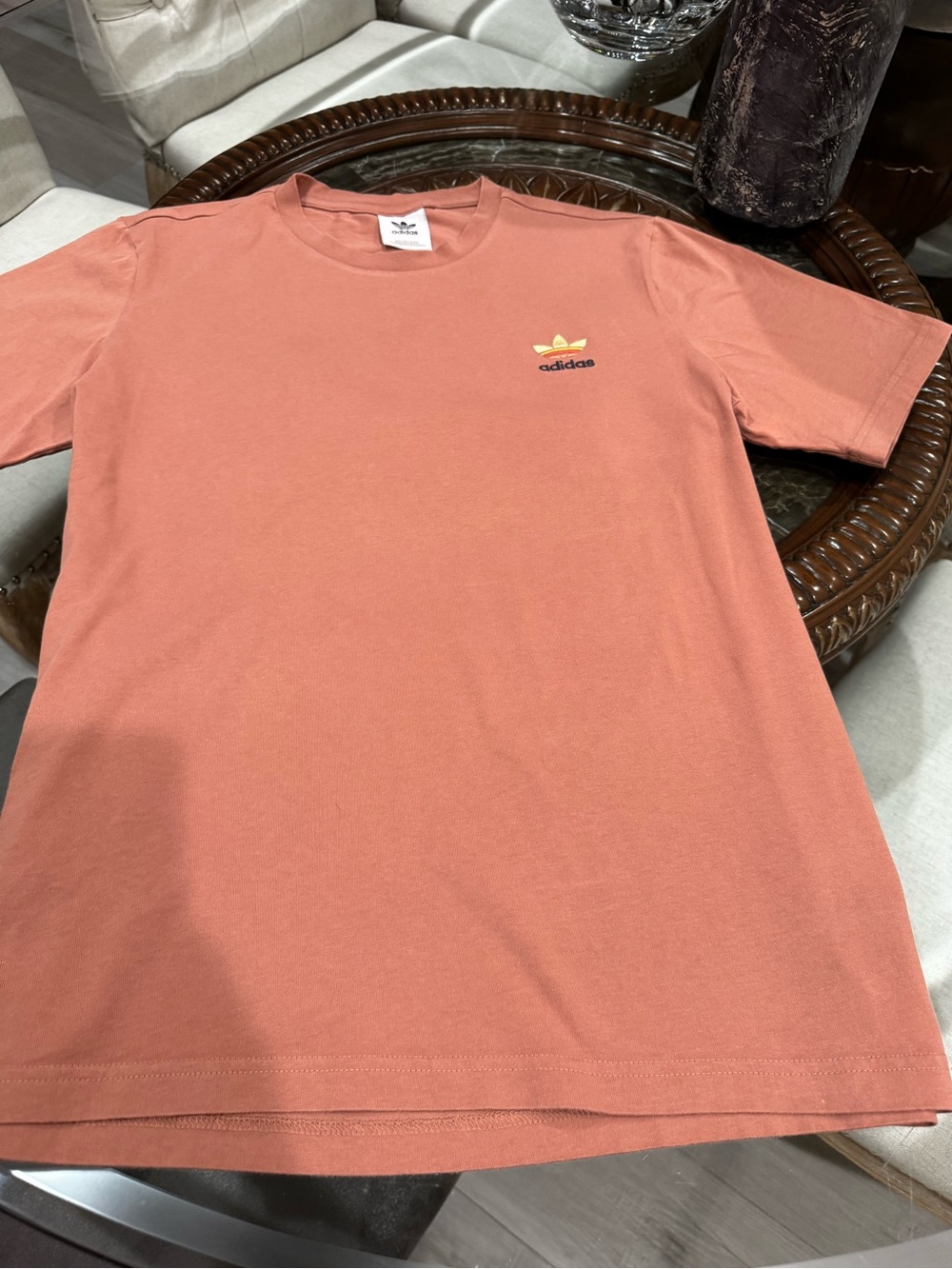 adidas Coral Short Sleeve Crew Tee with Trefoil Chest Logo